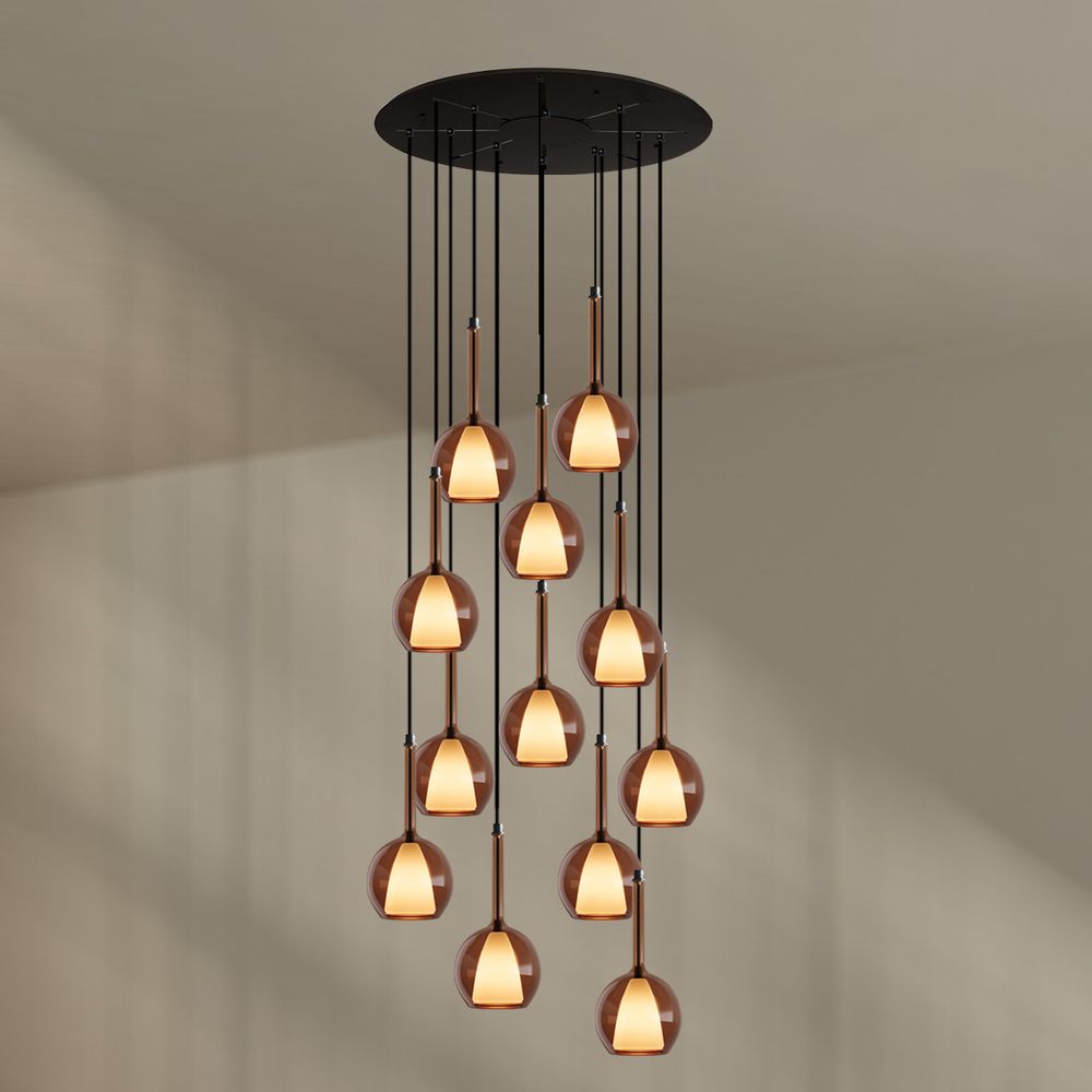 s.luce Belluna Galerielampe 12-flammig Ø 80cm Baldachin