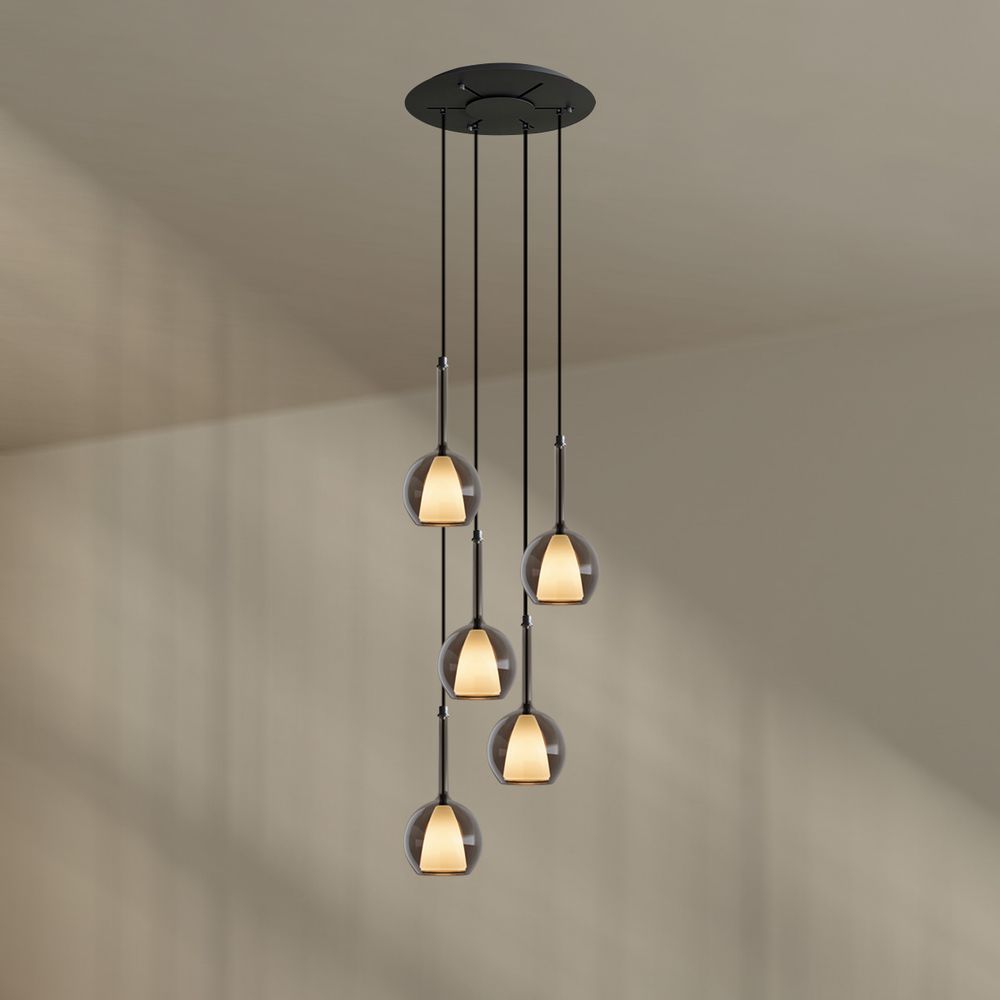 s.luce Belluna Galerieleuchte 5-flammig Ø 60cm Baldachin
