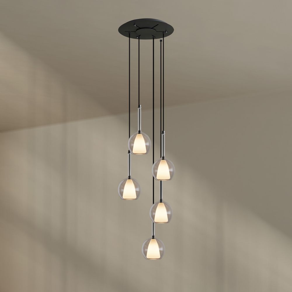 s.luce Belluna Galerieleuchte 5-flammig Ø 60cm Baldachin