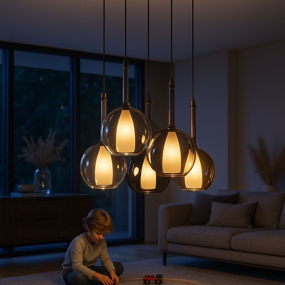 s.luce Belluna Galerieleuchte 5-flammig Ø 60cm Baldachin
