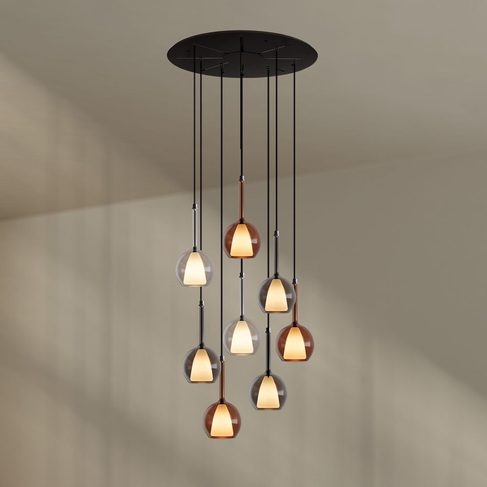 s.luce Belluna Galerieleuchte 8-flammig Ø 80cm Baldachin