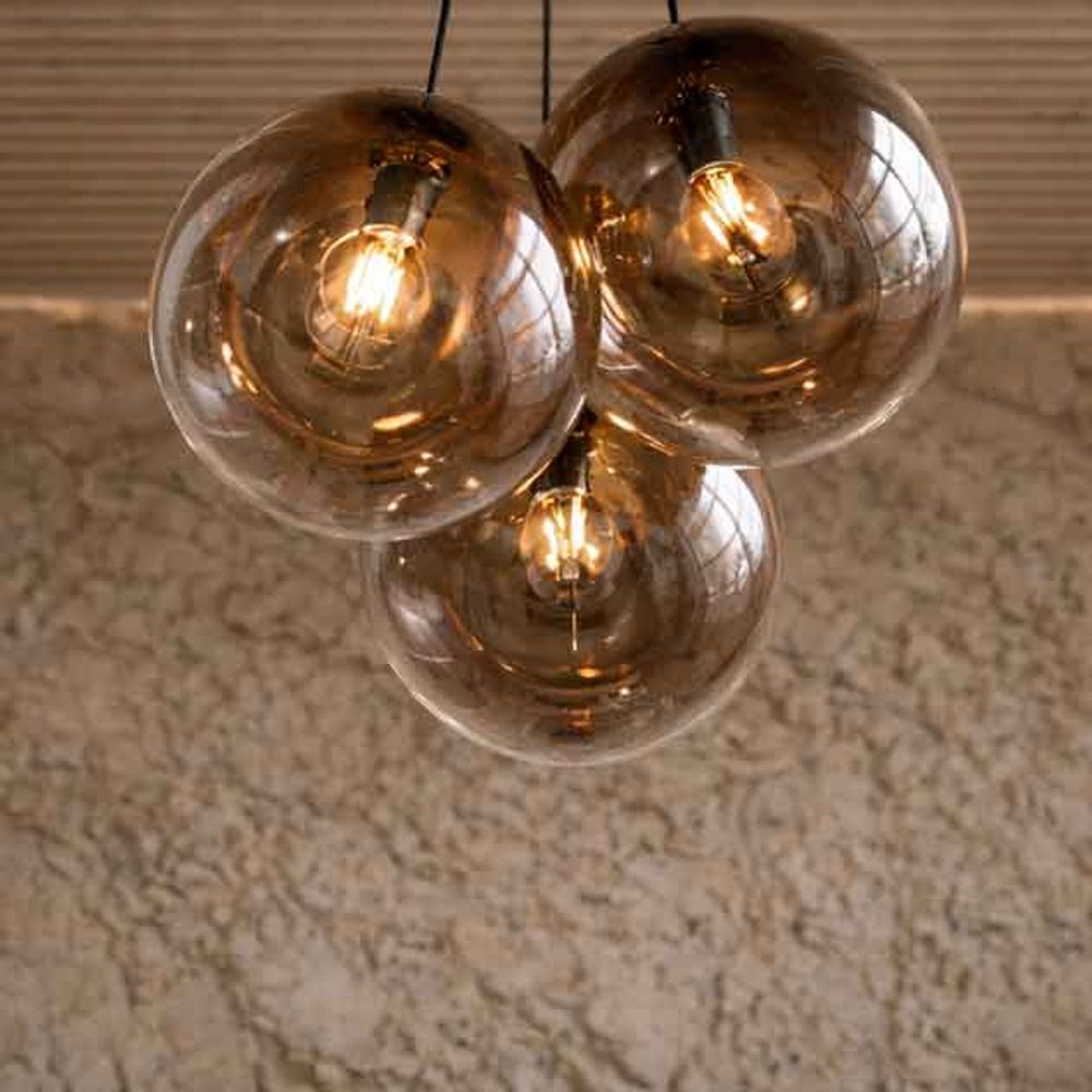 s.luce Cluster Glaskugel Galerielampe Hängeleuchte 3 - flammig - 186375 - s.luce® - homecoming lights.