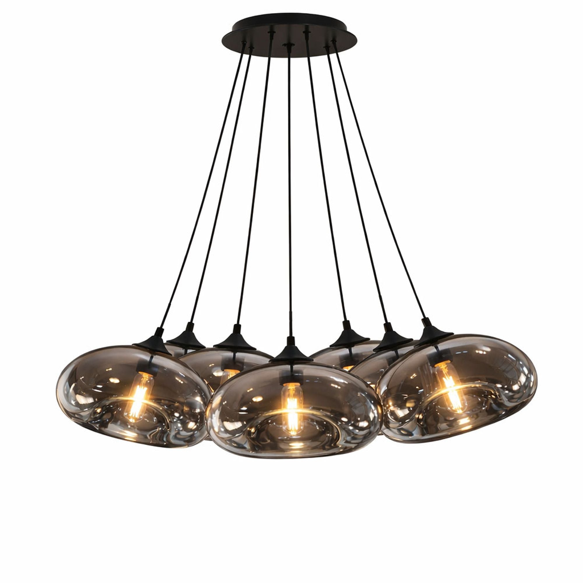 s.luce Cruet Cluster Glas - Pendelleuchte 7 - flammig 7x28cm - 200246 - s.luce® - homecoming lights.