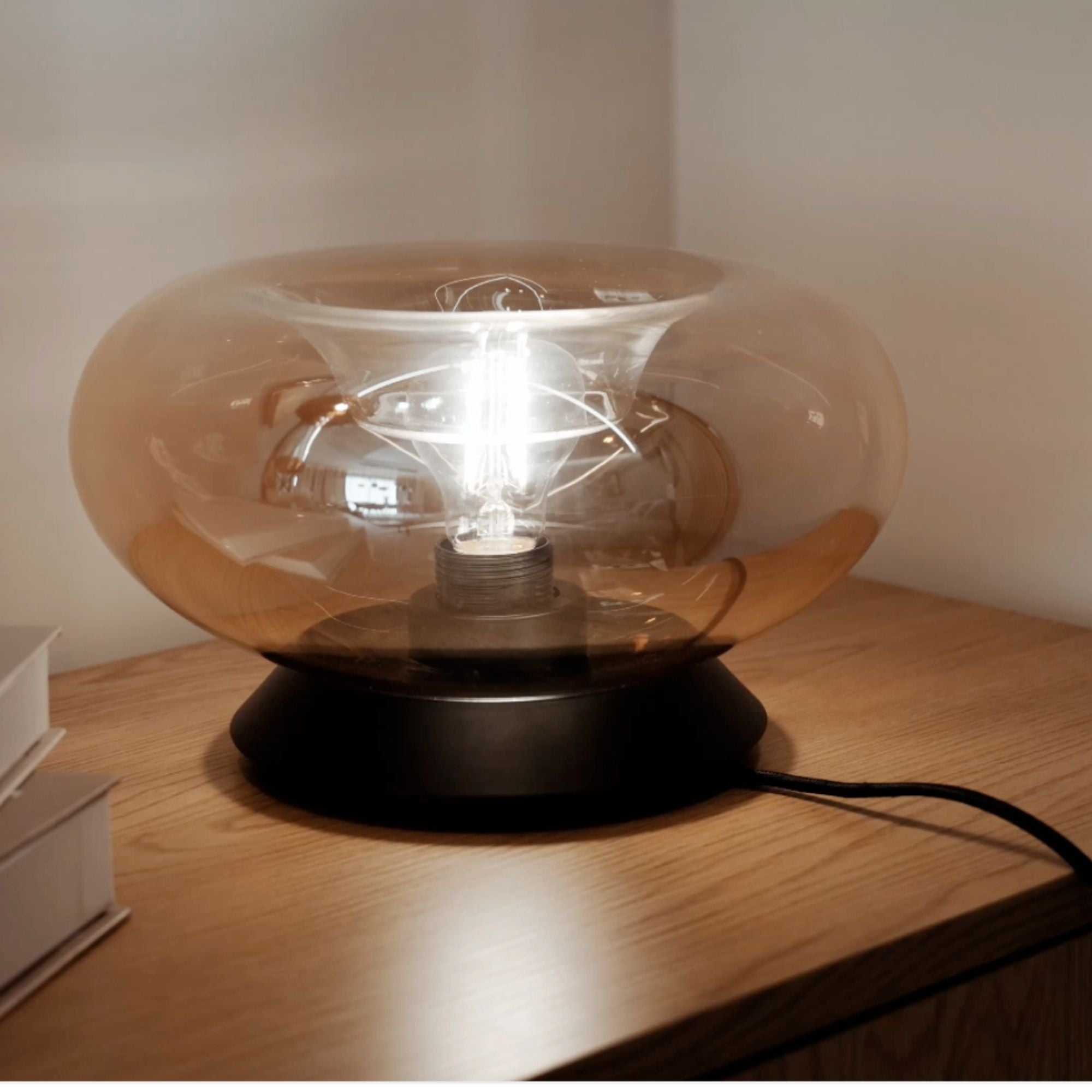 s.luce Cruet E27 designerska szklana lampa stołowa z włącznikiem