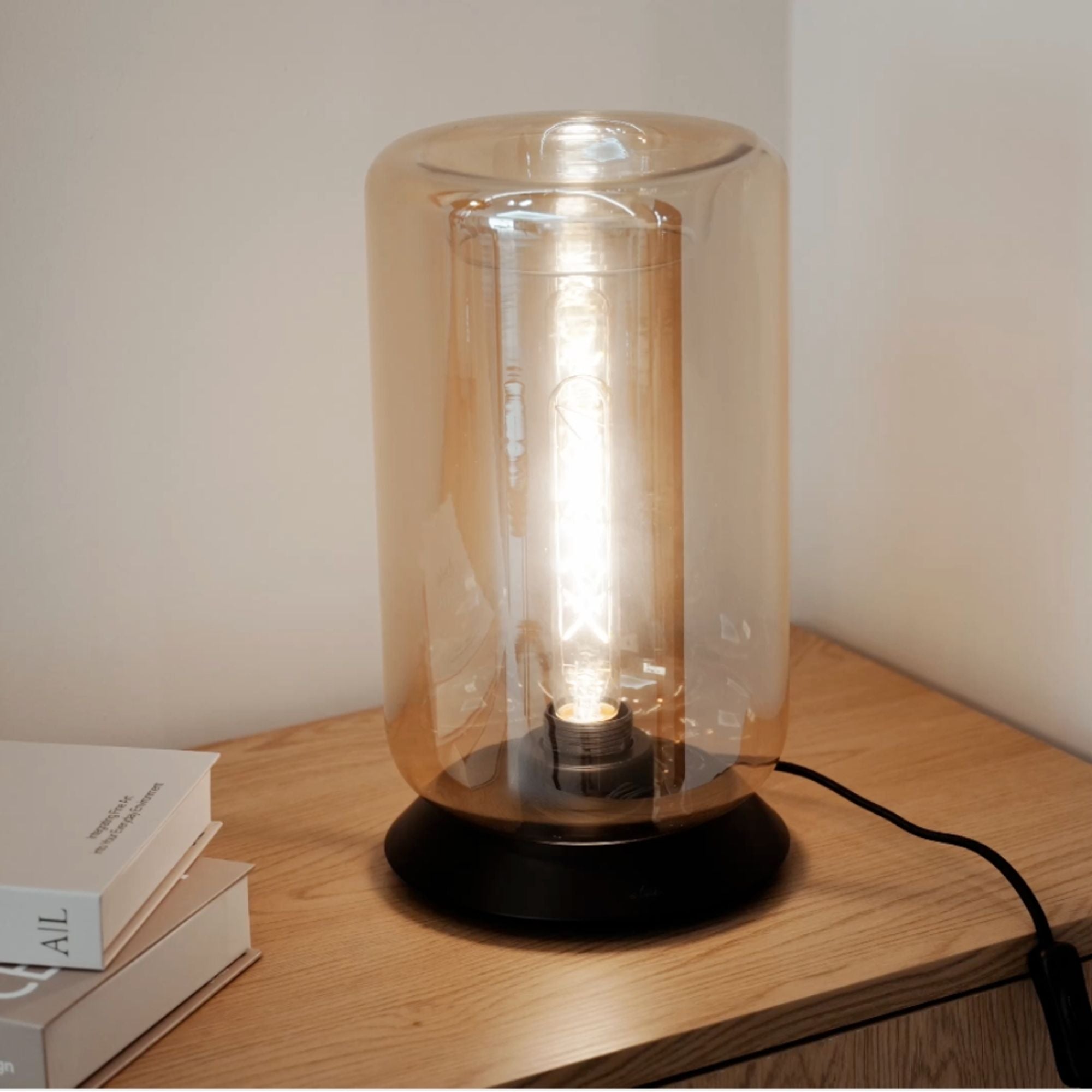 s.luce Cruet E27 designerska szklana lampa stołowa z włącznikiem