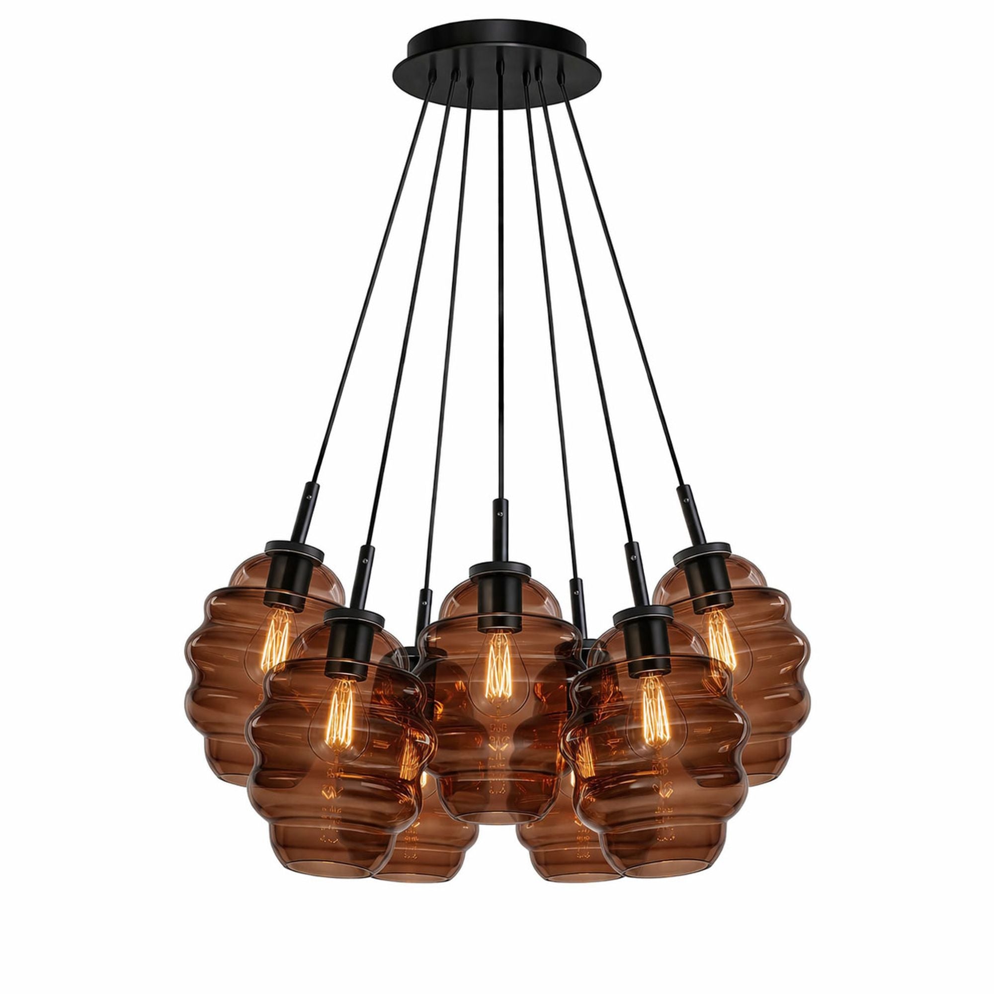 s.luce Echos Cluster Glas - Pendelleuchte 7 - flammig 3x18cm - 200334 - s.luce® - homecoming lights.