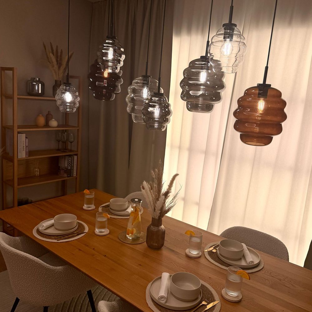 s.luce Echos Esstischlampe 8 - flammig 160cm 2 - reihig Ø 18cm - 190895 - s.luce® - homecoming lights.