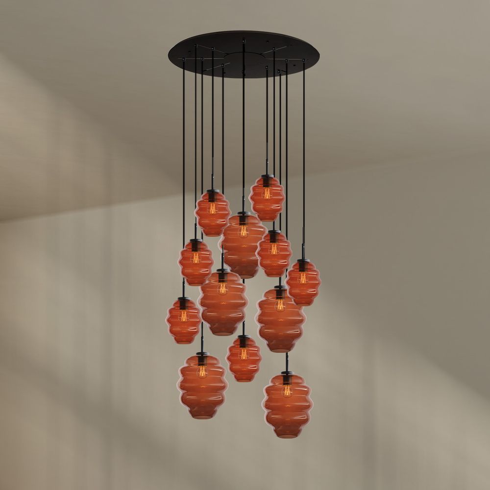 s.luce Echos Galerieleuchte 12-flammig Ø 80cm Baldachin, Ø 18/25cm