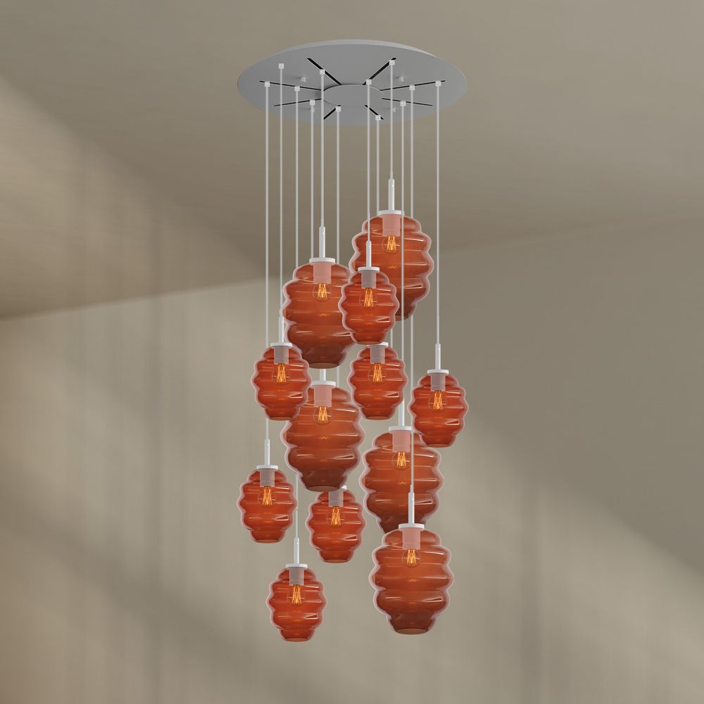 s.luce Echos Galerieleuchte 12-flammig Ø 80cm Baldachin, Ø 18/25cm