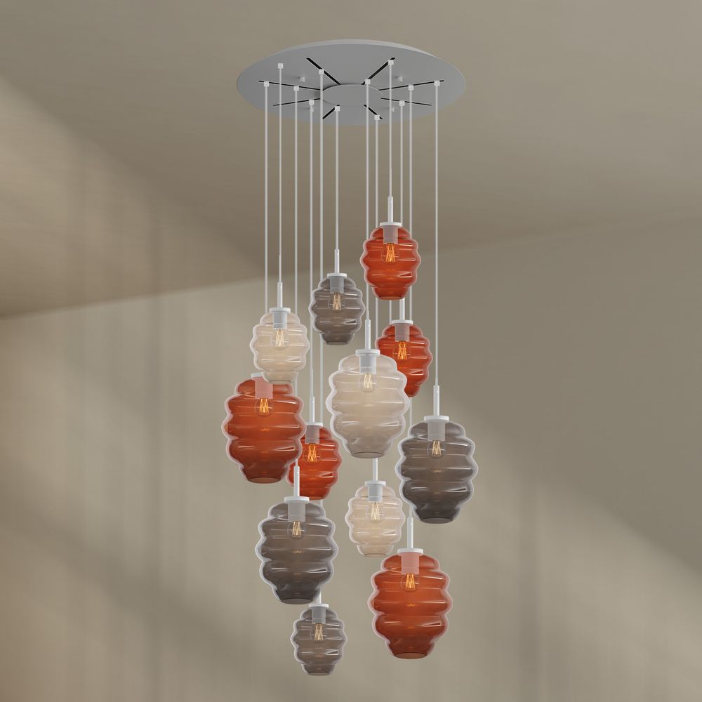 s.luce Echos Galerieleuchte 12-flammig Ø 80cm Baldachin, Ø 18/25cm
