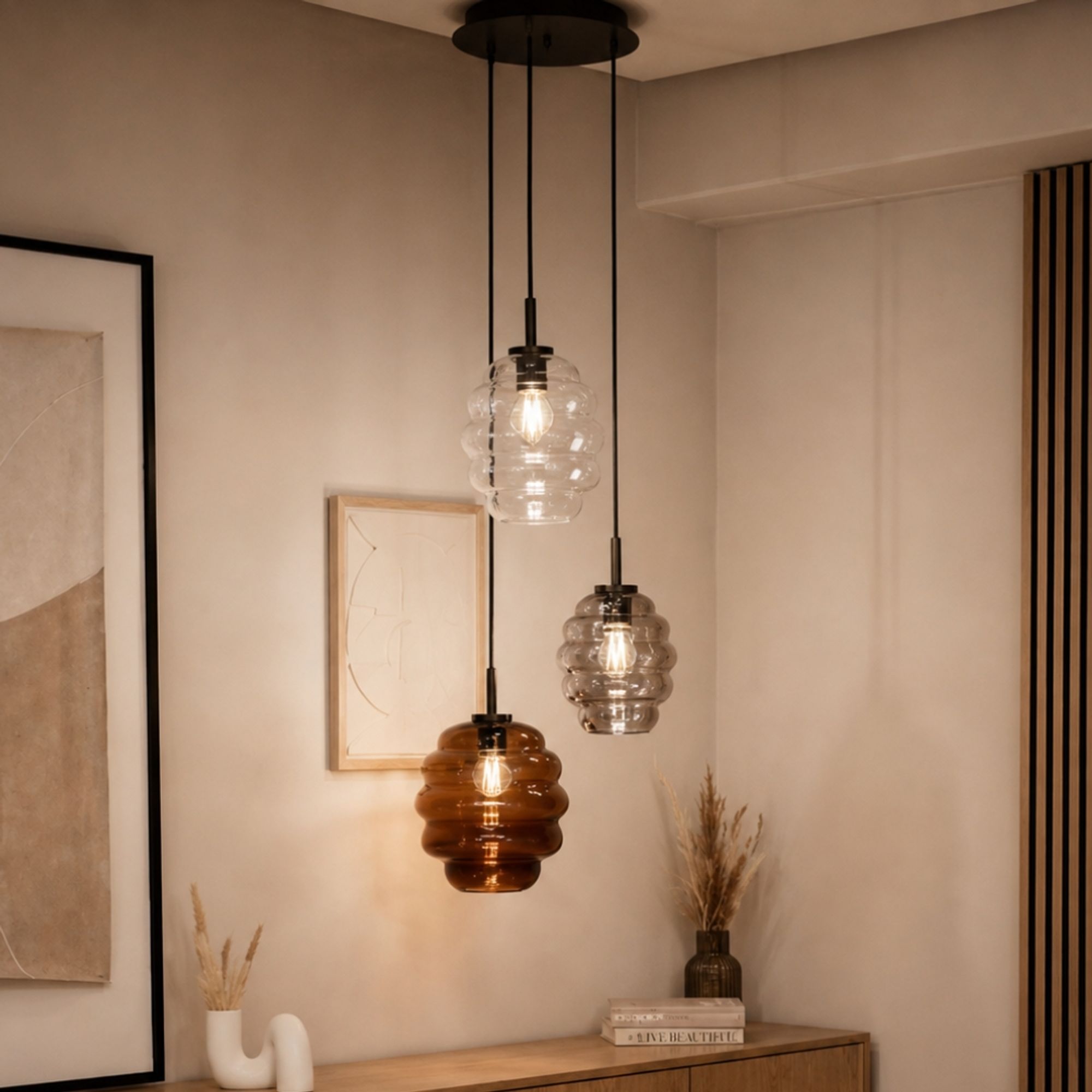 s.luce Echos Galerieleuchte 3 - flammig Ø 40cm Baldachin Ø 18/25cm - 194222 - s.luce® - homecoming lights.
