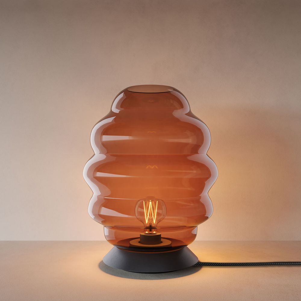 s.luce Echos Glas Tischleuchte E27 mit Schalter