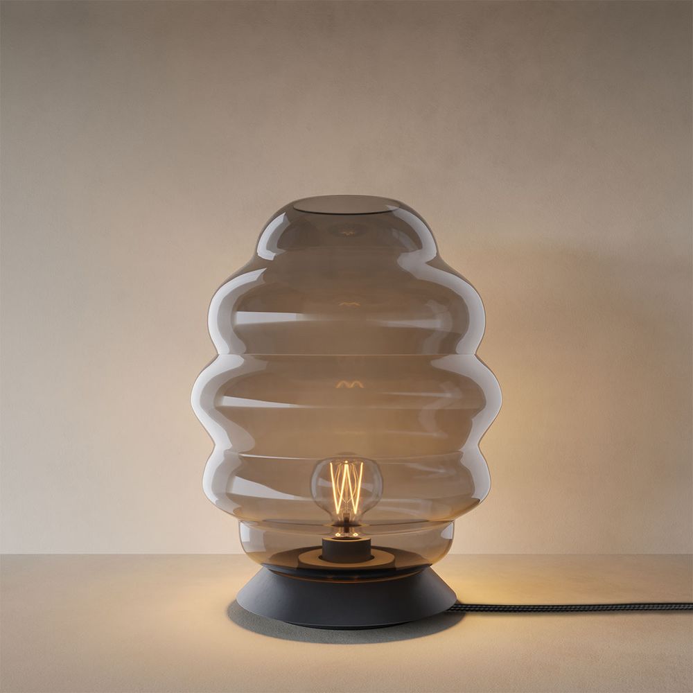 s.luce Echos Glas Tischleuchte E27 mit Schalter