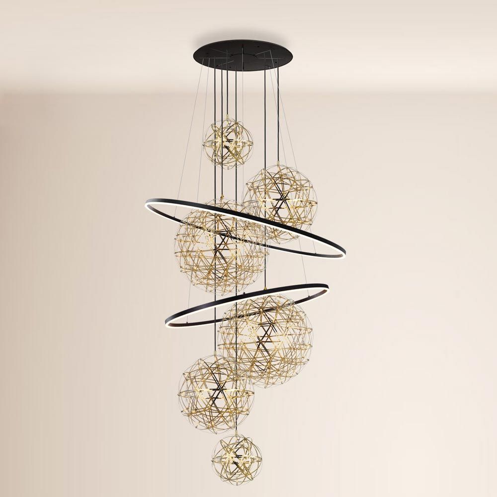 s.luce Fusion XXL Galerieleuchte 8-flammig LED-Ring