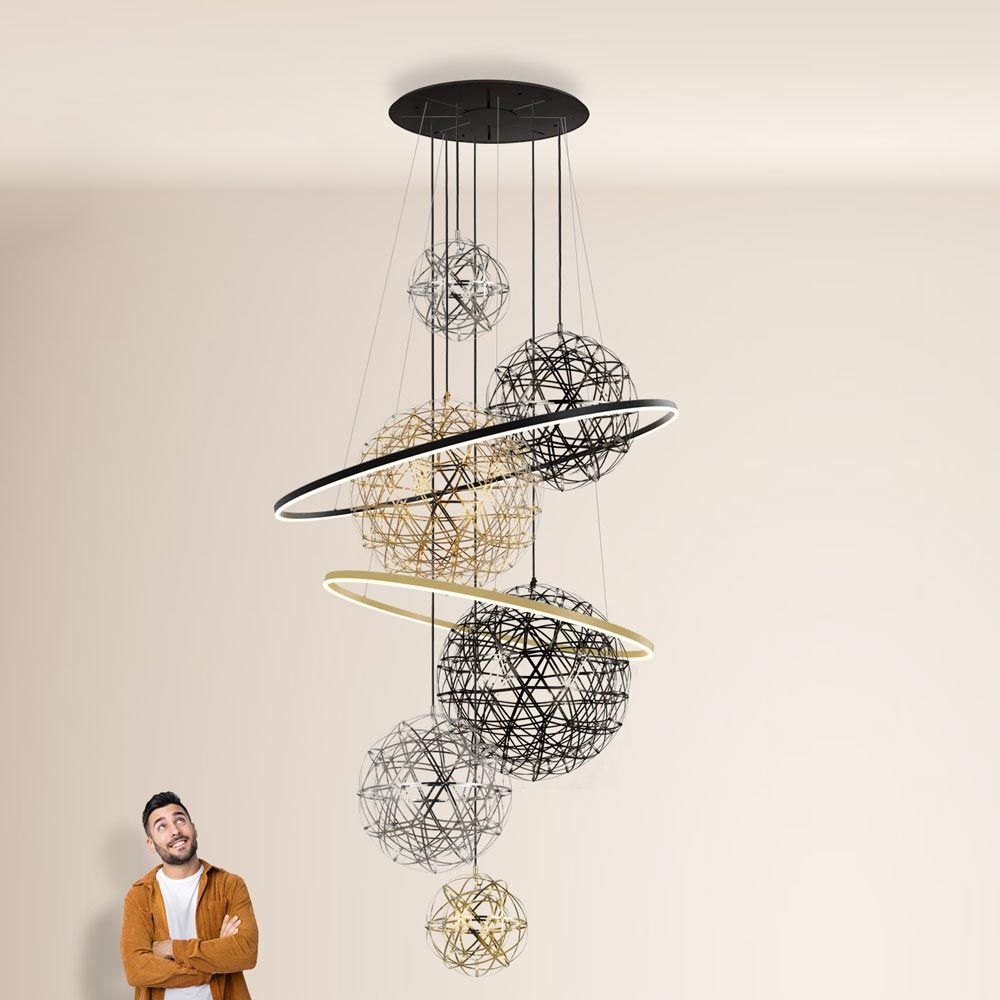 s.luce Fusion XXL Galerieleuchte 8-flammig LED-Ring