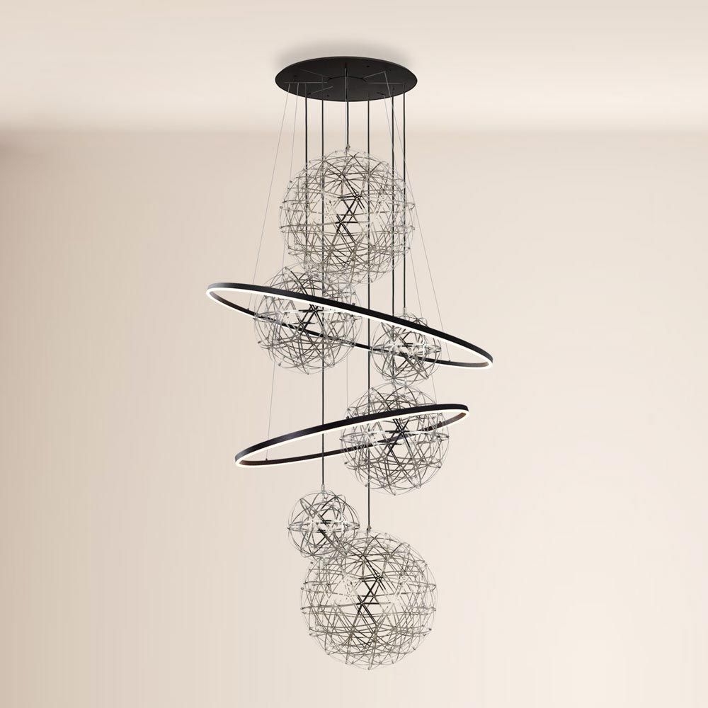 s.luce Fusion XXL Galerieleuchte 8-flammig LED-Ring