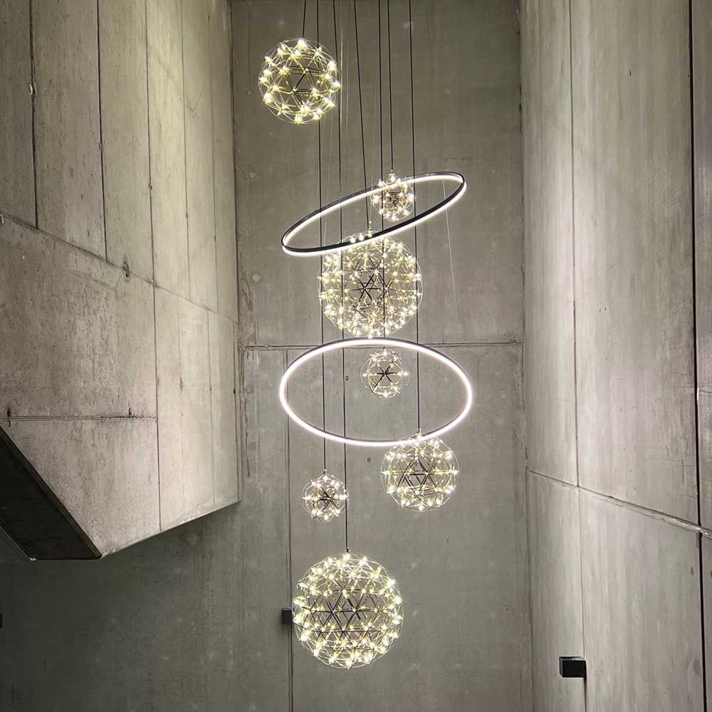 s.luce Fusion XXL Galerieleuchte 8-flammig LED-Ring