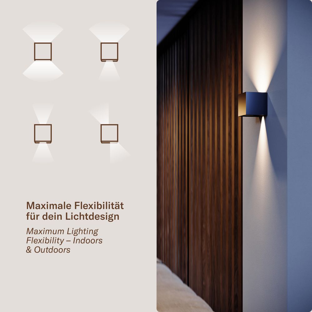 s.luce Ixa LED Wandlampe verstellbare Winkel Innen & Außen IP44