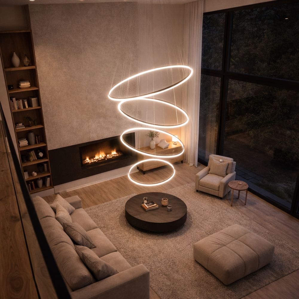 s.luce LED Ring Pendelleuchte 5-flammig Zentrisch