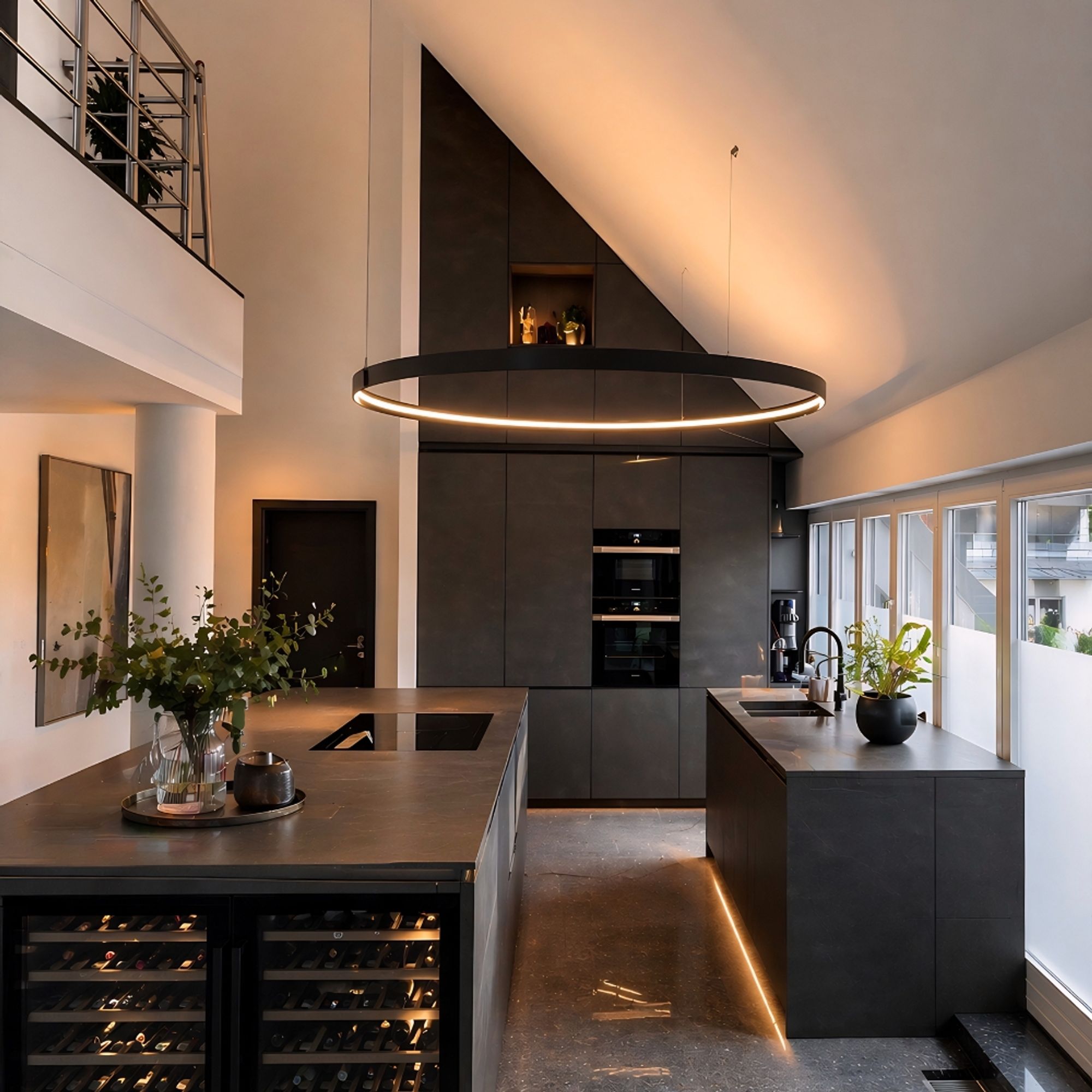 s.luce Made LED - Ring XL Pendelleuchte Ø bis 230 cm Dimmbar RAL - 185576 - s.luce® - homecoming lights.