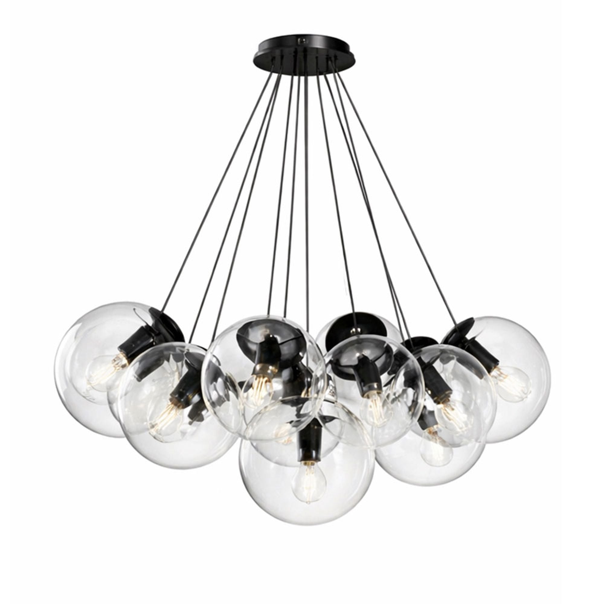 s.luce Orb Cluster Glas - Pendelleuchte 13 - flammig 13x20cm - 200588 - s.luce® - homecoming lights.
