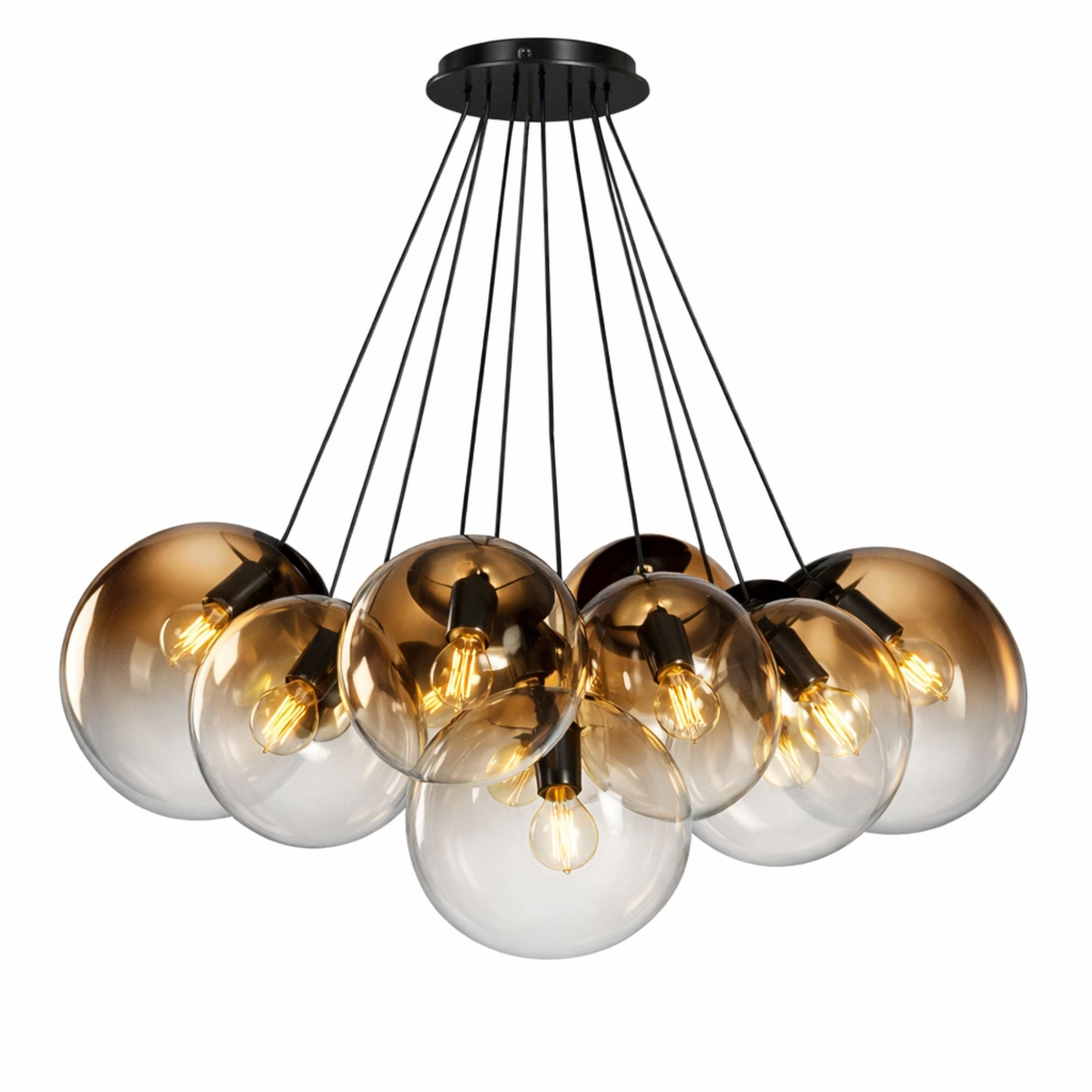 s.luce Orb Cluster Glas - Pendelleuchte 13 - flammig 13x20cm - 200594 - s.luce® - homecoming lights.