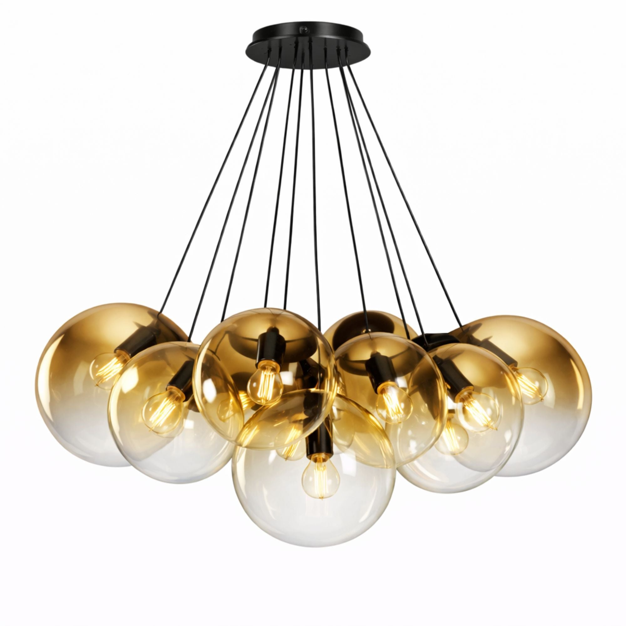 s.luce Orb Cluster Glas - Pendelleuchte 13 - flammig 13x20cm - 200595 - s.luce® - homecoming lights.