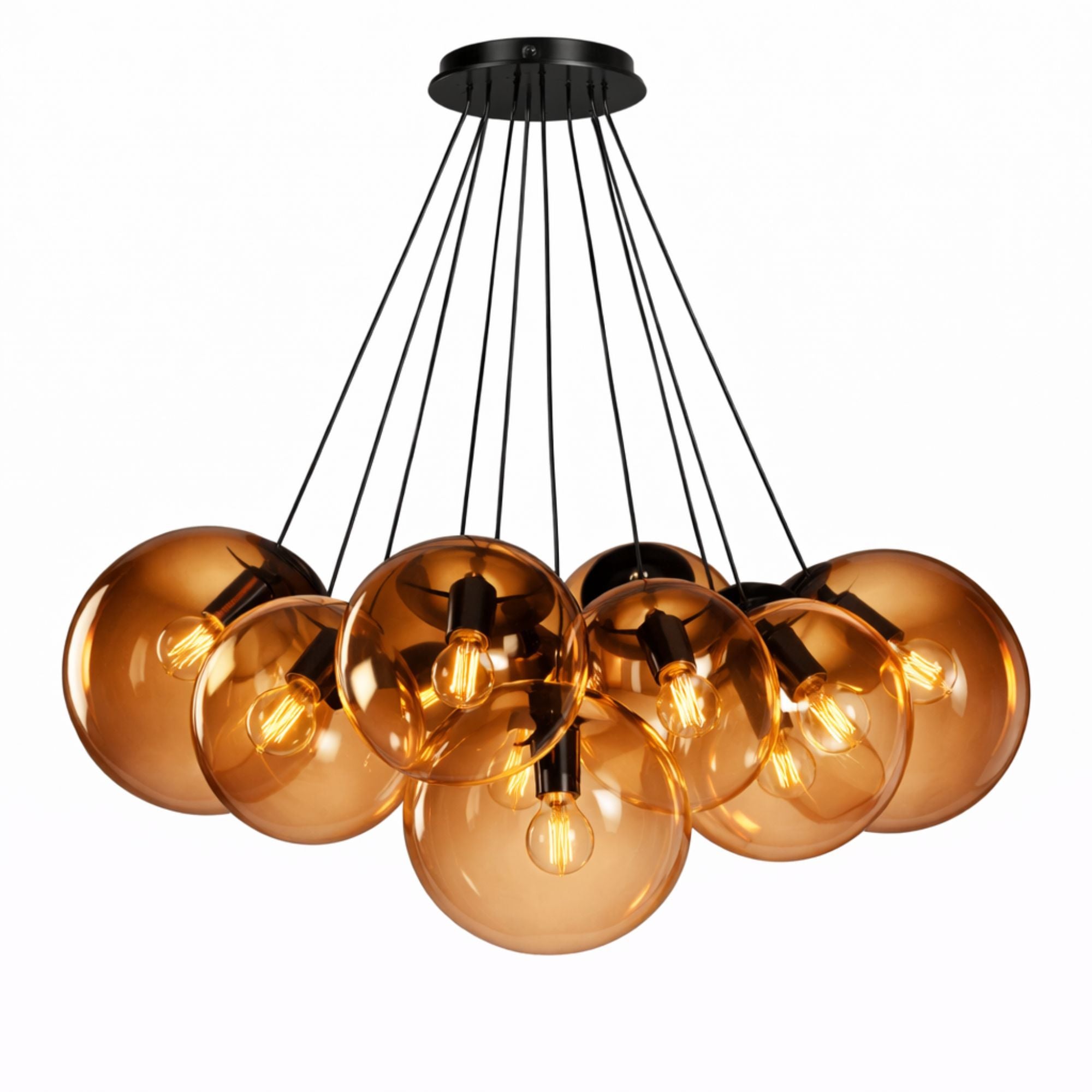 s.luce Orb Cluster Glas - Pendelleuchte 13 - flammig 13x20cm - 200588 - s.luce® - homecoming lights.