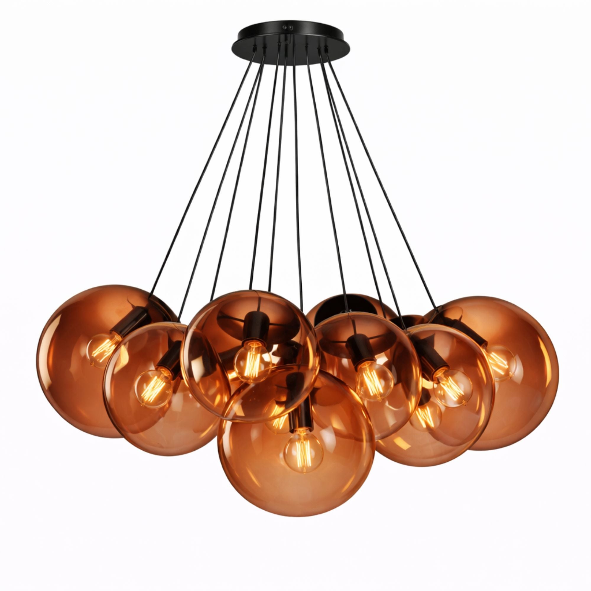 s.luce Orb Cluster Glas - Pendelampe 13 - flammig 13x30cm - 200707 - s.luce® - homecoming lights.