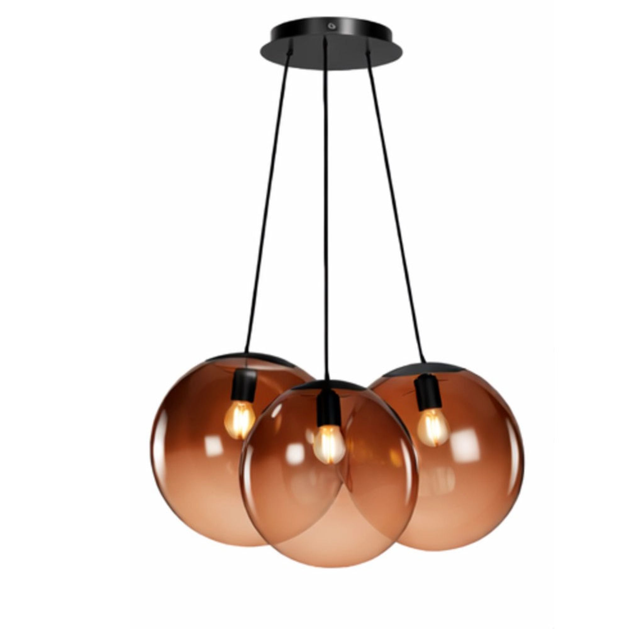 s.luce Orb Cluster Glas - Pendelleuchte 3 - flammig 3x30cm - 200605 - s.luce® - homecoming lights.
