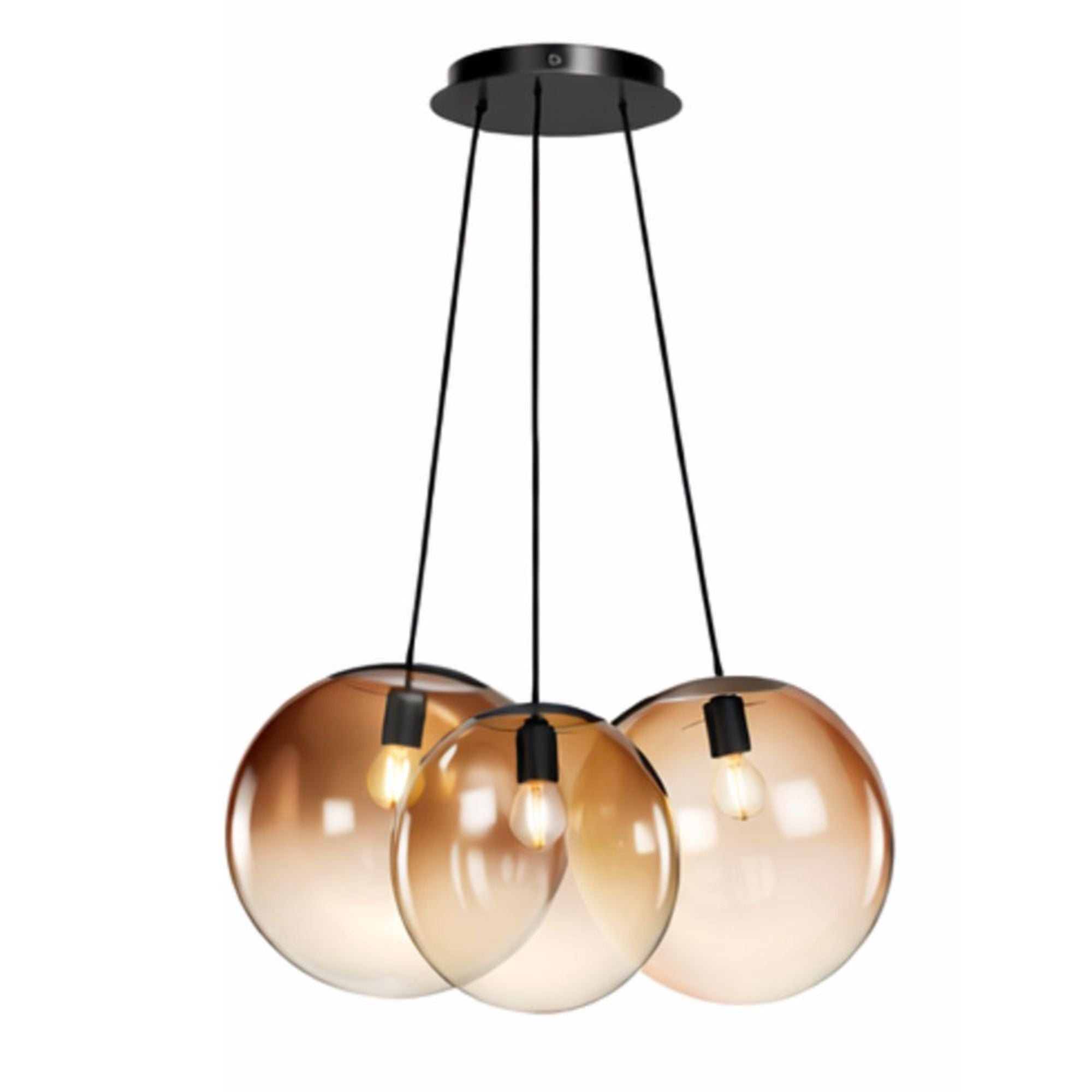 s.luce Orb Cluster Glas - Pendelleuchte 3 - flammig 3x30cm - 200611 - s.luce® - homecoming lights.