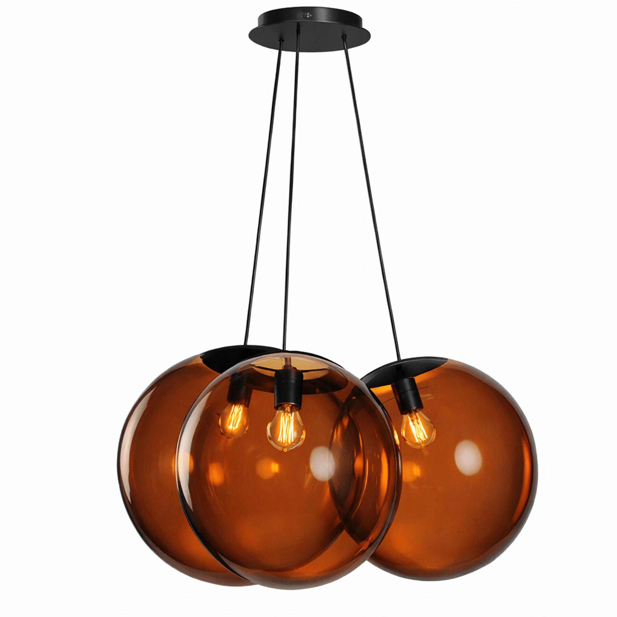 s.luce Orb Cluster Glas - Pendelampe 3 - flammig 3x50cm - 200639 - s.luce® - homecoming lights.