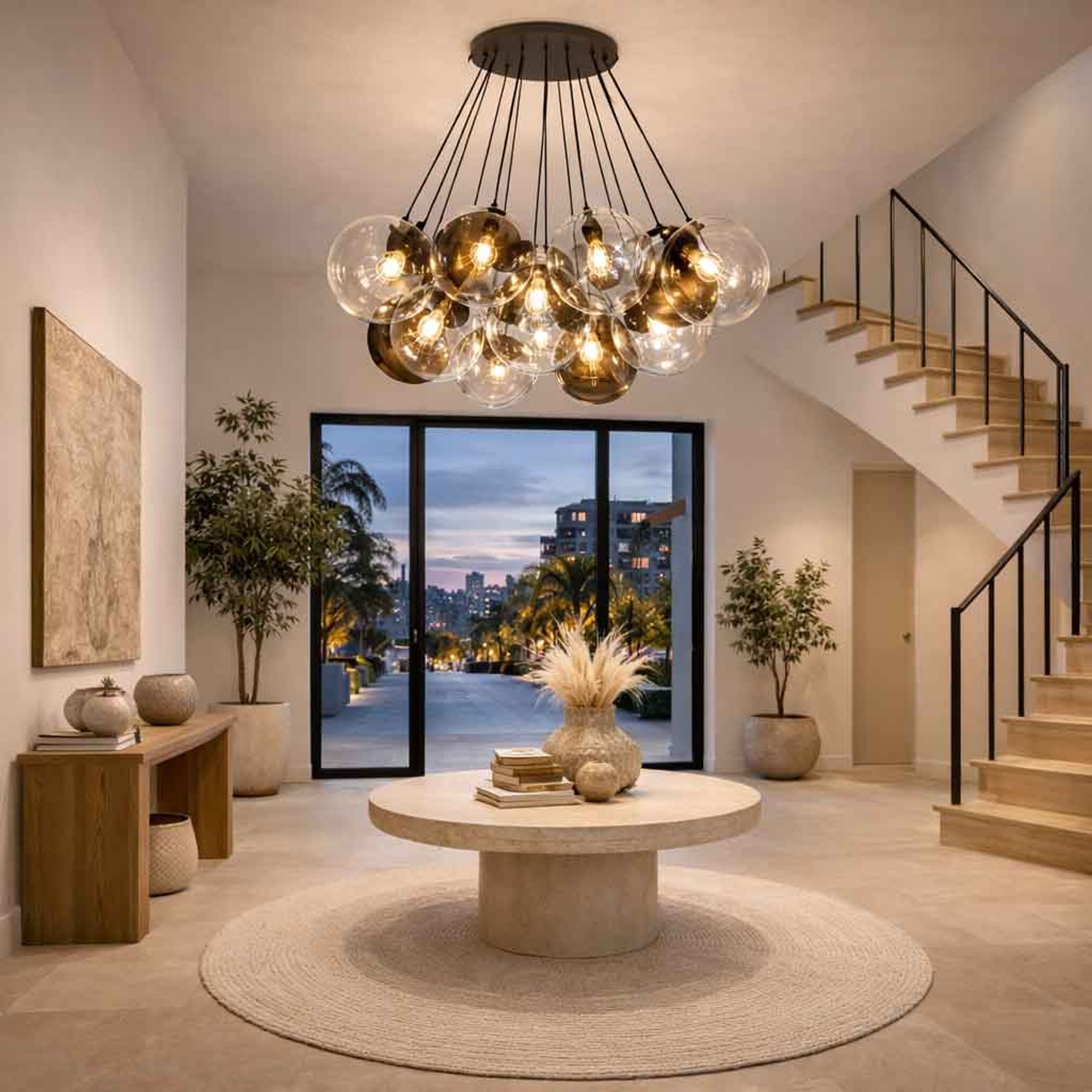 s.luce Orb Cluster Glas - Pendelleuchte 13 - flammig 13x20cm - 200588 - s.luce® - homecoming lights.