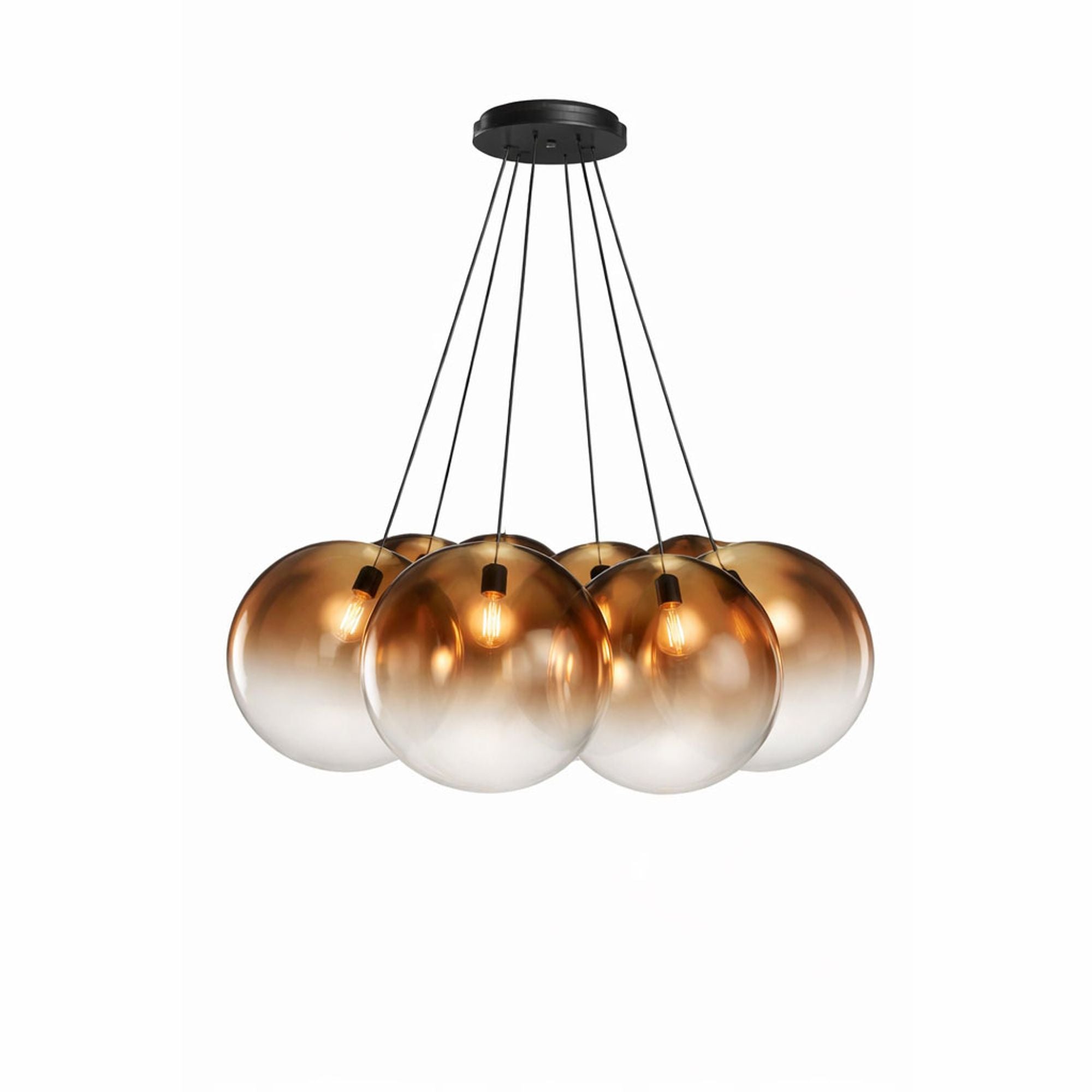 s.luce Orb Cluster Glas - Hängelampe 7 - flammig 7x50cm - 200696 - s.luce® - homecoming lights.