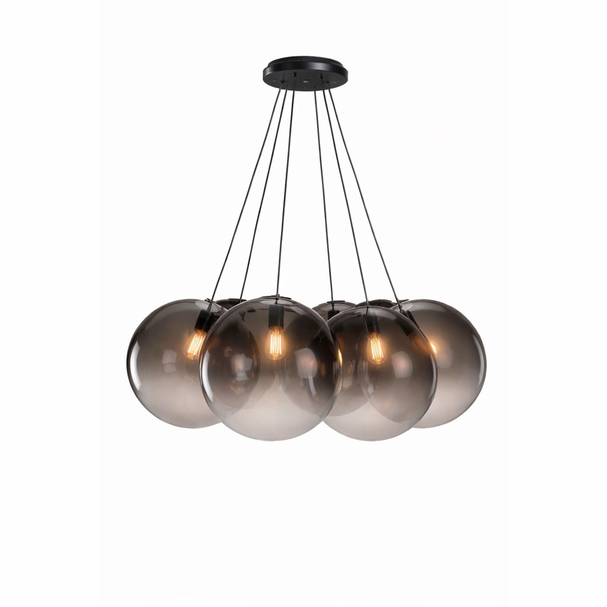 s.luce Orb Cluster Glas - Hängelampe 7 - flammig 7x50cm - 200694 - s.luce® - homecoming lights.