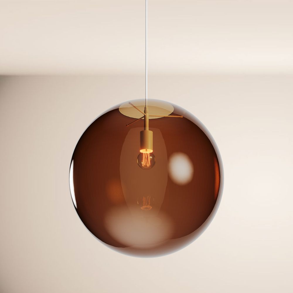 s.luce Orb Glaskugel Hängelampe 150cm Aufhängung Schwarz