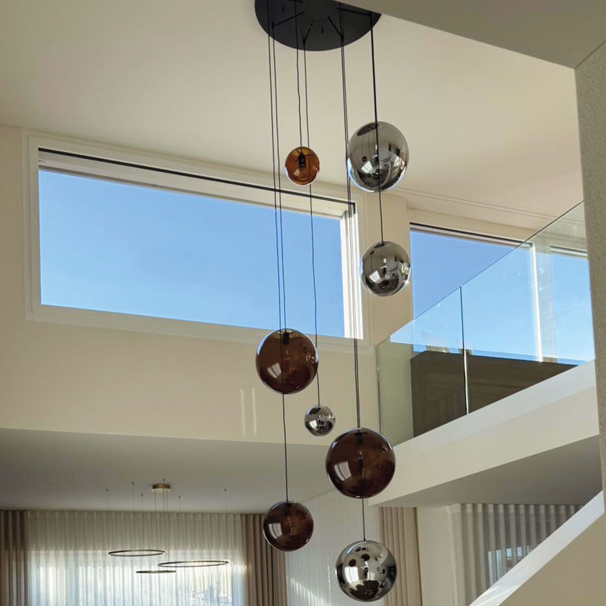 s.luce Orb XL Galerieleuchte 8 - flammig mit Modular Baldachin - 156736 - s.luce® - homecoming lights.