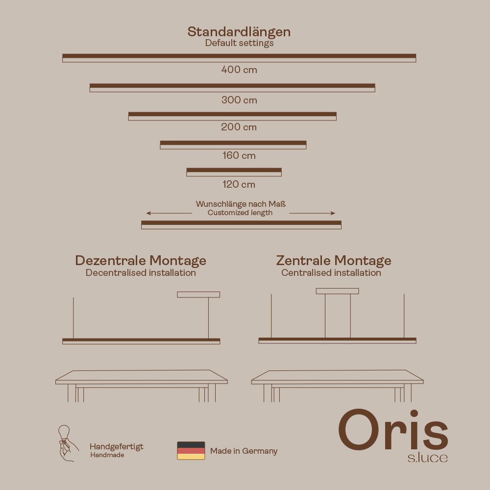 s.luce Oris LED - Linienlampe Büro - Pendelleuchte XL nach Maß 2700K - 197764 - s.luce® - homecoming lights.