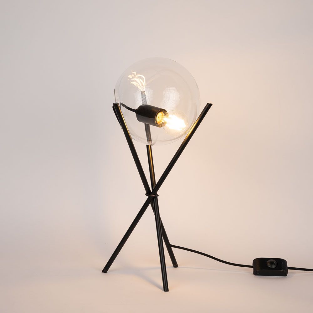 s.luce Orb Axis Glas-Tischlampe Dreibein 20cm