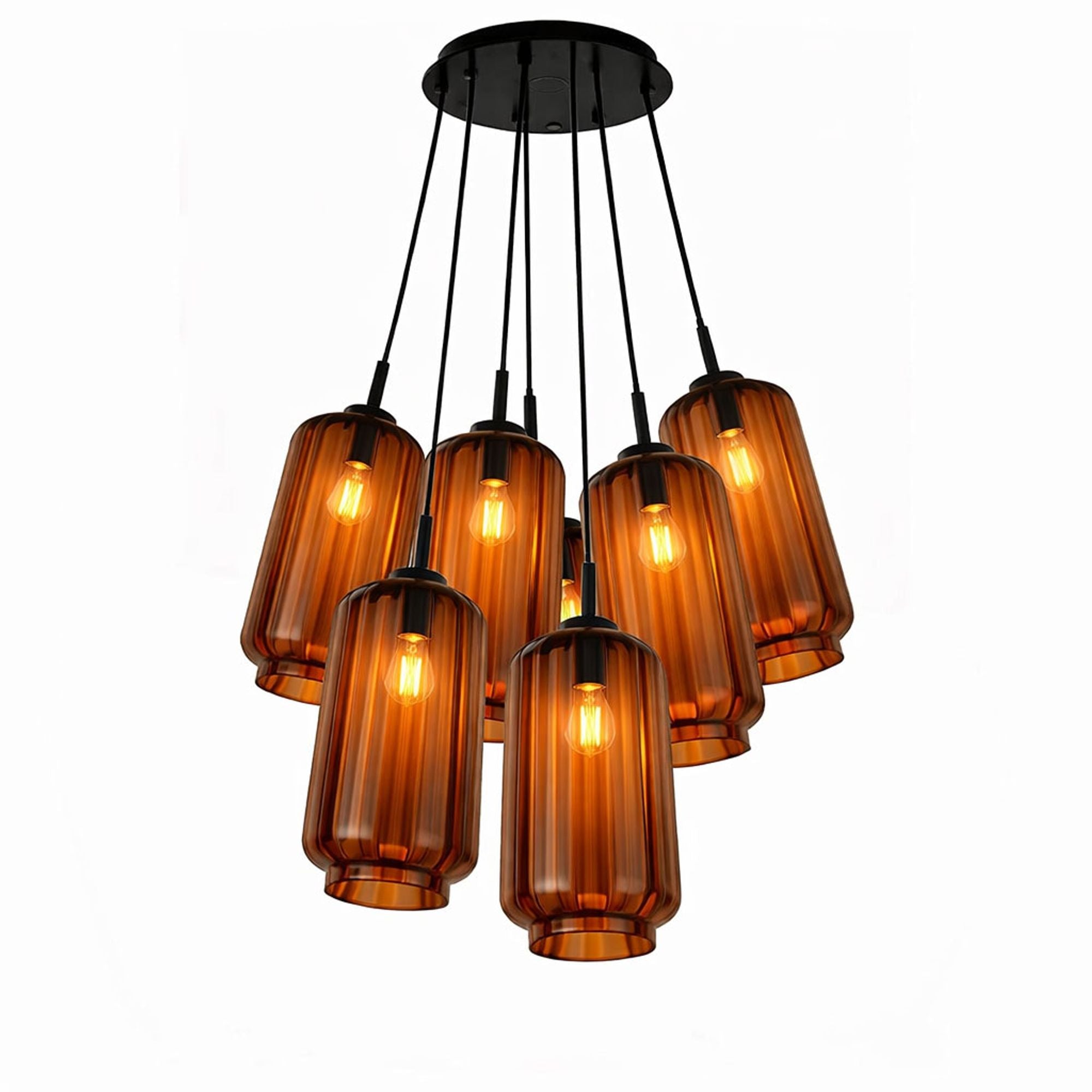 s.luce Velo Cluster Glas - Hängeleuchte 7 - flammig 7x18cm - 200425 - s.luce® - homecoming lights.