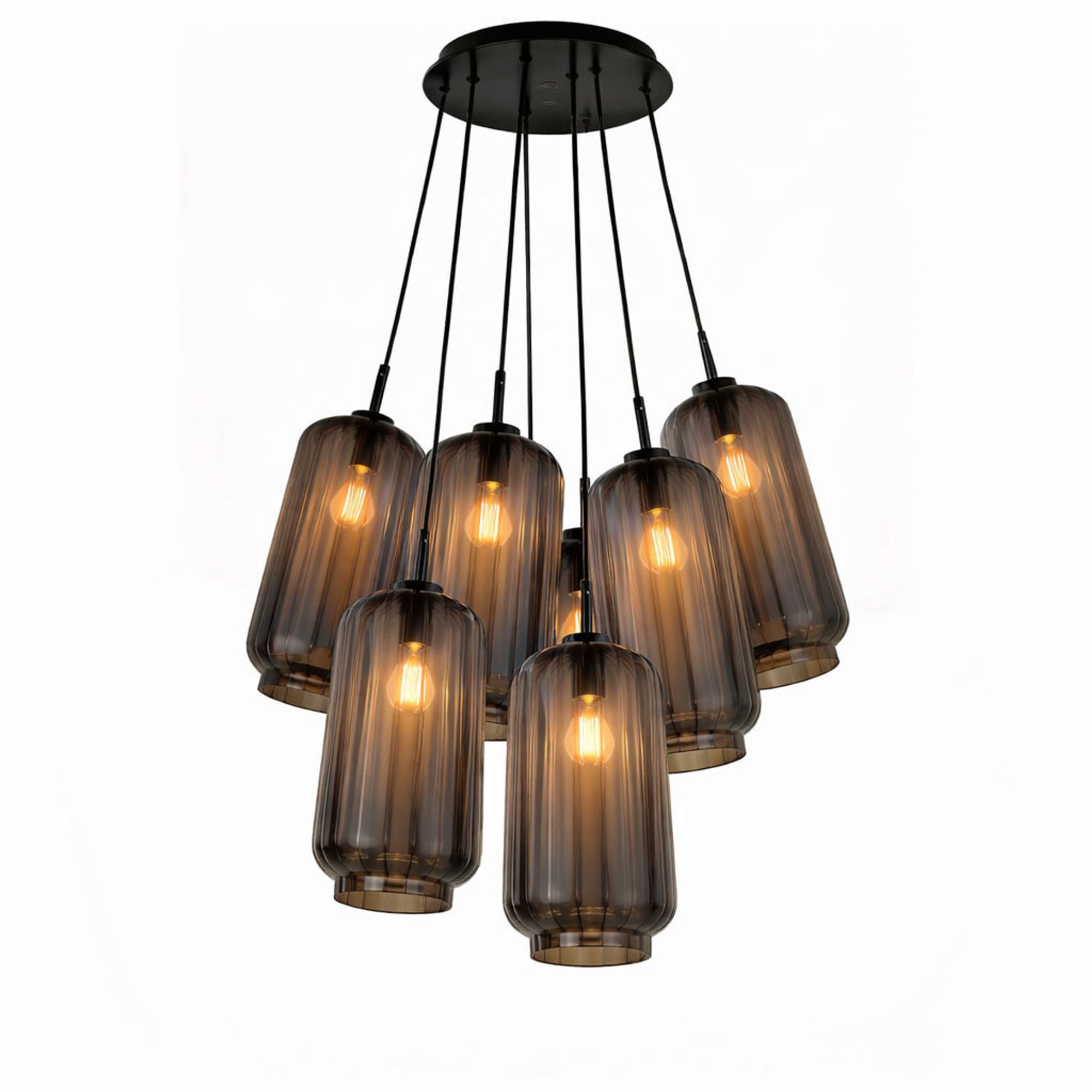 s.luce Velo Cluster Glas - Hängeleuchte 7 - flammig 7x18cm - 200425 - s.luce® - homecoming lights.