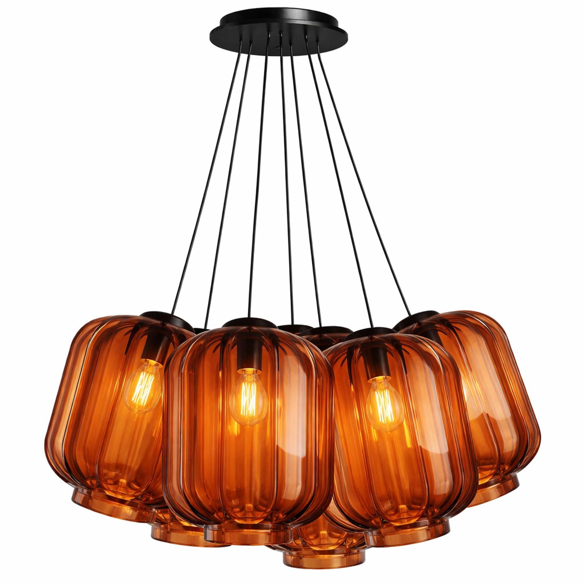 s.luce Velo Cluster Glas - Pendelleuchte 7 - flammig 7x25cm - 200441 - s.luce® - homecoming lights.
