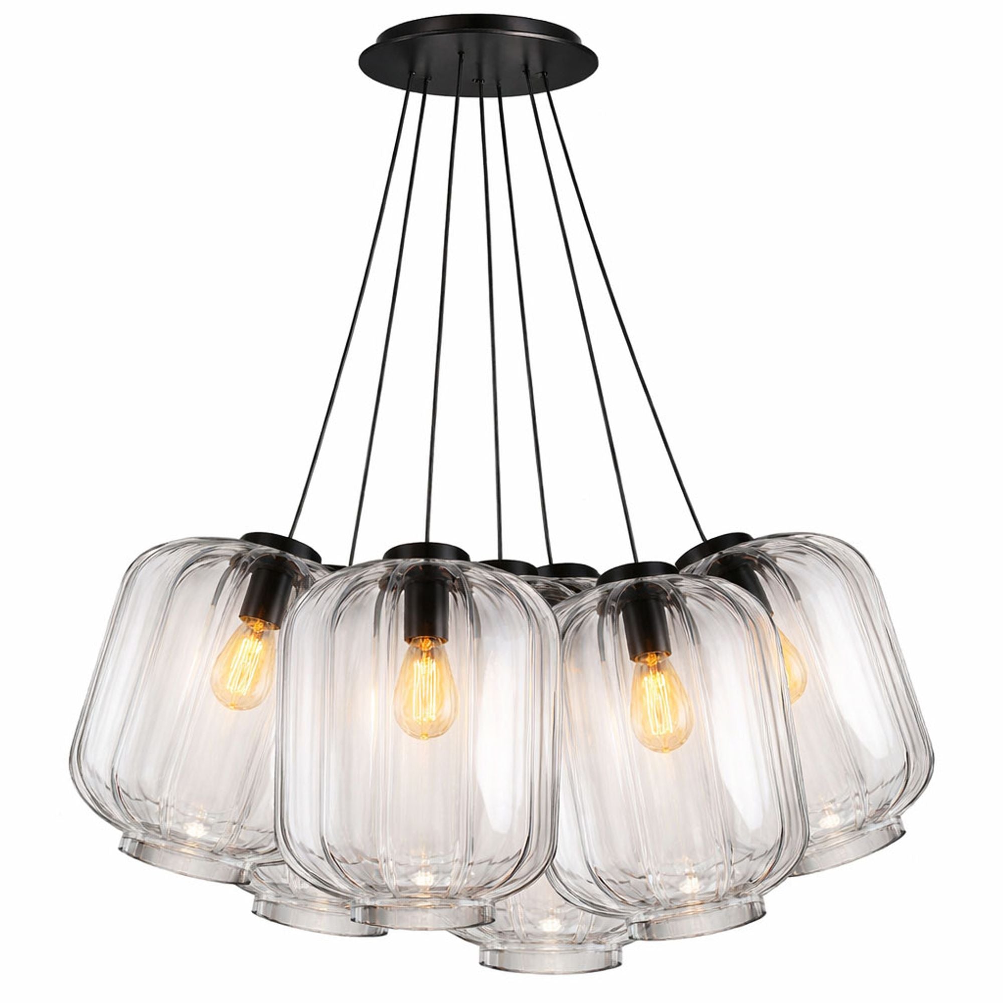 s.luce Velo Cluster Glas - Pendelleuchte 7 - flammig 7x25cm - 200438 - s.luce® - homecoming lights.