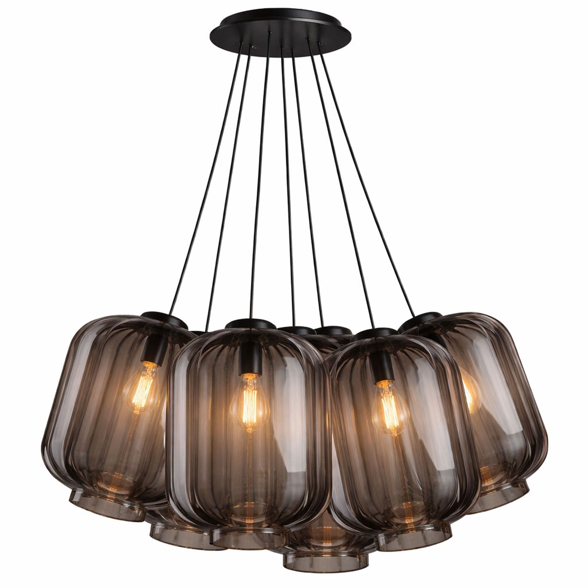 s.luce Velo Cluster Glas - Pendelleuchte 7 - flammig 7x25cm - 200439 - s.luce® - homecoming lights.