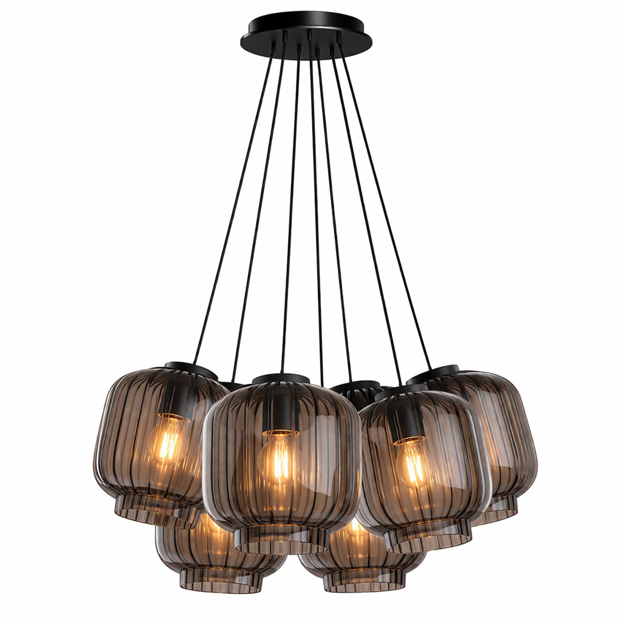 s.luce Velo Cluster Glas - Pendelleuchte 7 - flammig 7x20cm - 200431 - s.luce® - homecoming lights.