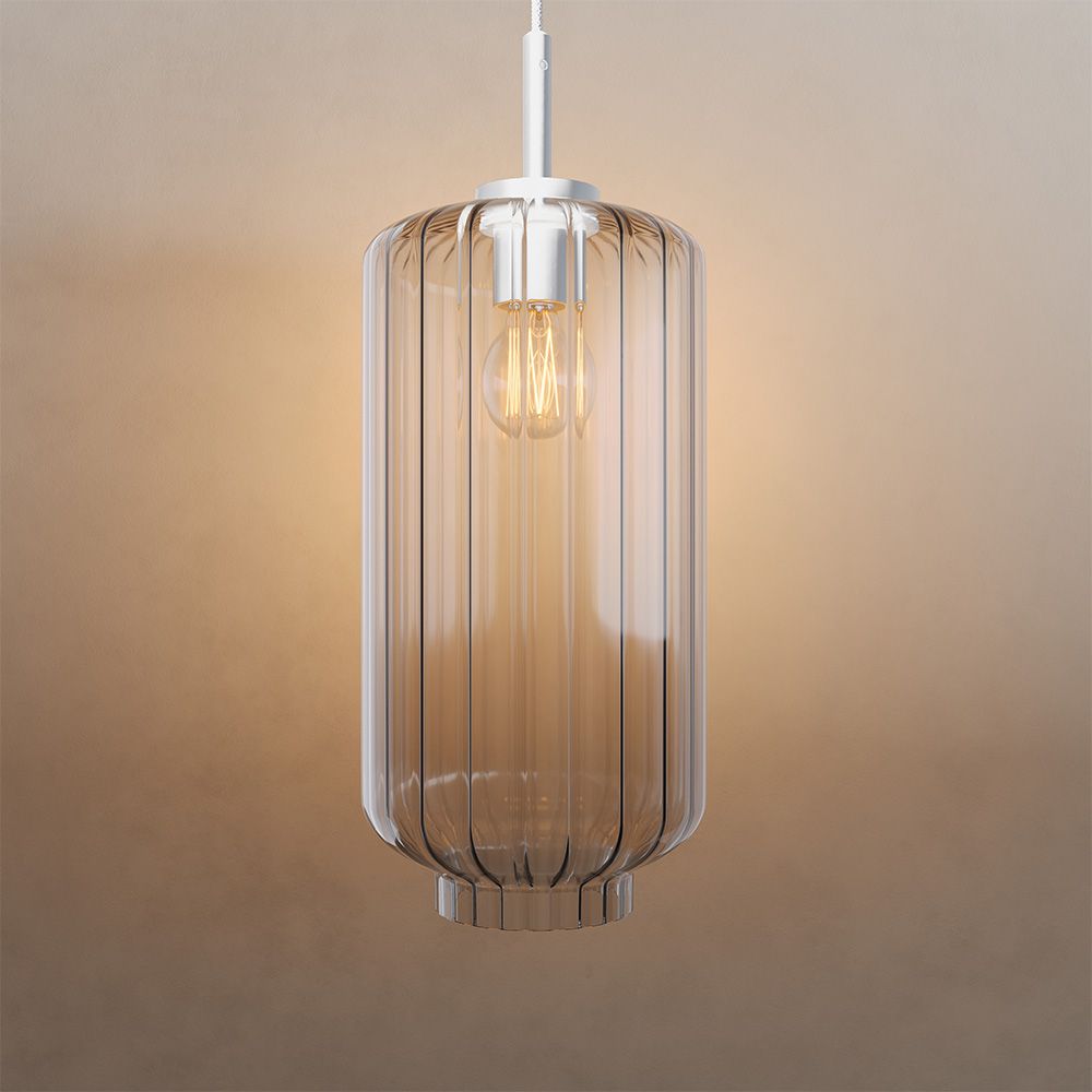 s.luce Velo Galerie Glas-Pendelleuchte Aufhängung 500cm Weiß
