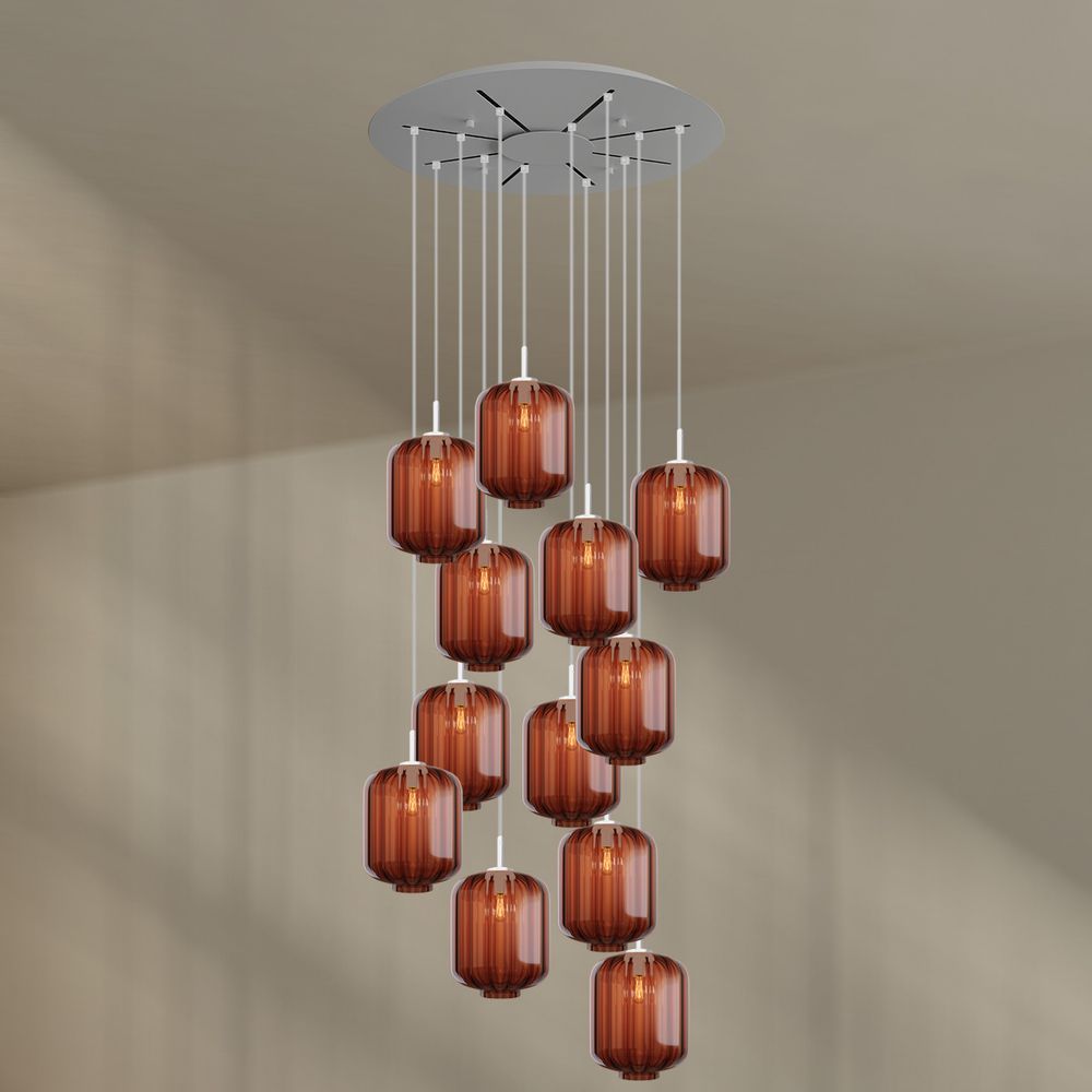 s.luce Velo 12-flammige Galerieleuchte Ø 80cm Baldachin Ø 20cm