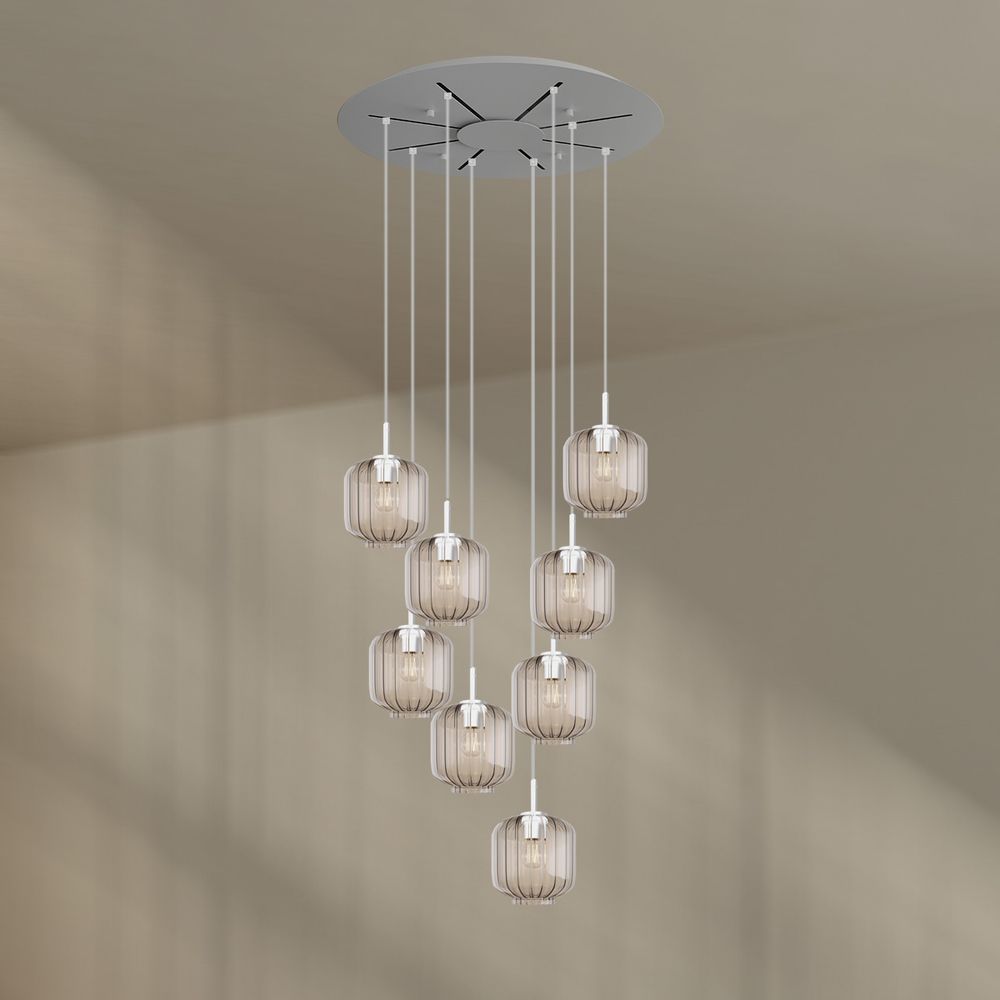 s.luce Velo Galerielampe 8-flammig Ø 80cm Baldachin Ø 20cm