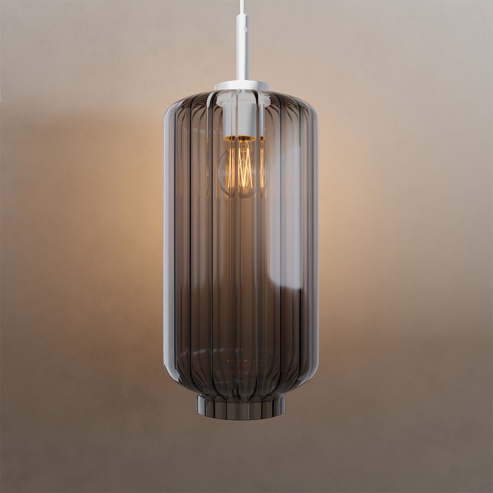 s.luce Velo Glas-Pendelleuchte Aufhängung 150cm Weiß