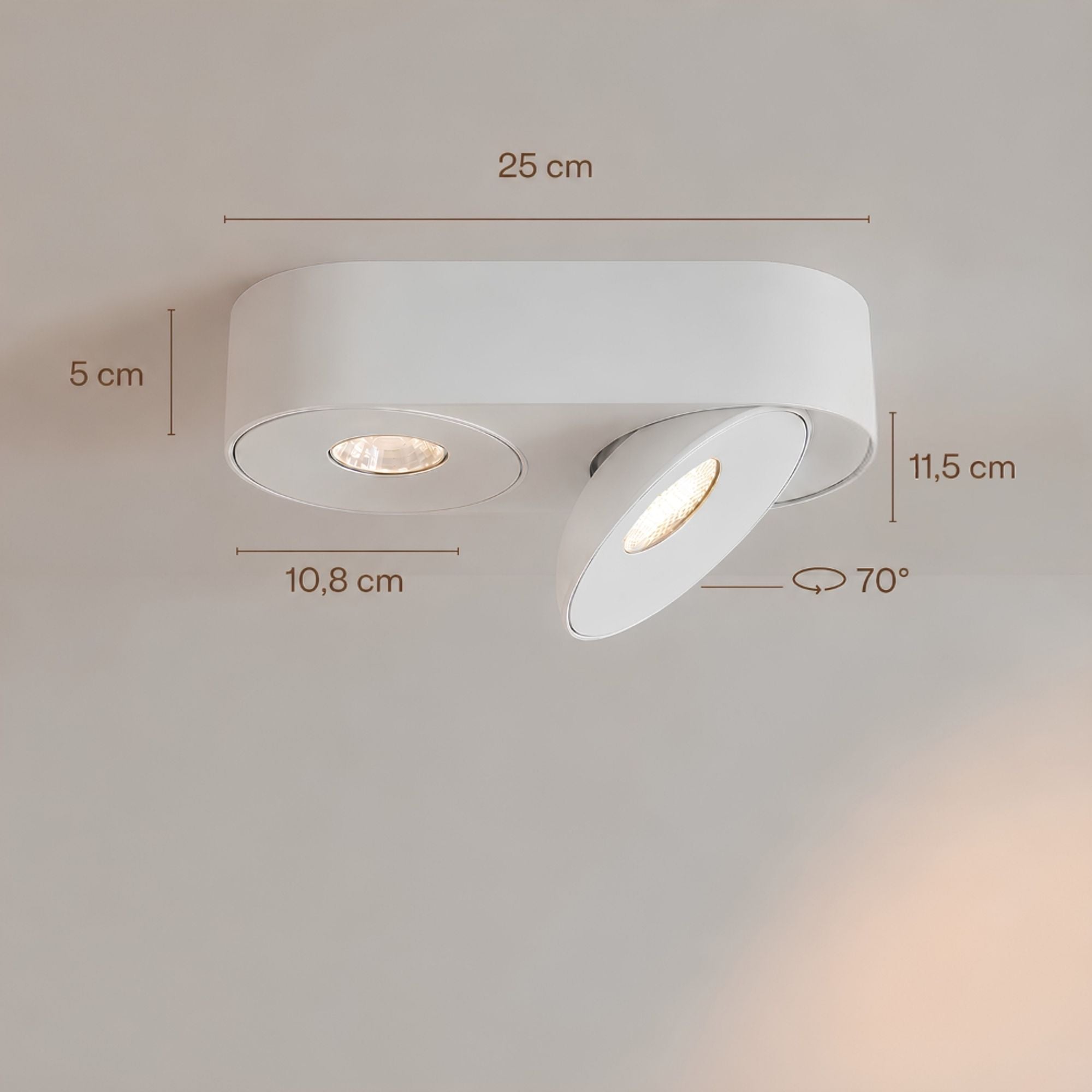 s.luce Santa Duo LED-Deckenleuchte schwenkbar 2-flammig - 197266 - s.luce® - homecoming lights.